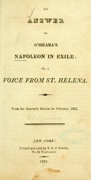 Cover of: An answer to O'Meara's Napoleon in exile