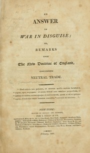 An answer to War in disguise by Morris, Gouverneur