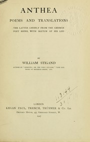 Cover of: Anthea, poems and translations by William Stigand, William Stigand