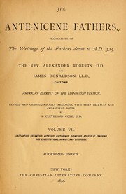 Cover of: The Ante-Nicene fathers