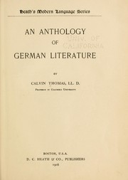 Cover of: An anthology of German literature