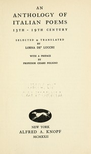 Cover of: An anthology of Italian poems: 13th-19th century