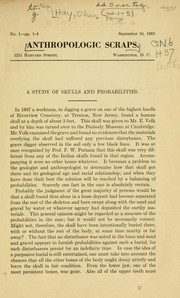 Cover of: Anthropological scraps: No. 1-5; Sept. 10, 1919-Dec. 5, 1921