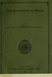 Cover of: The antiquities of Bidar by Yazdani, Ghulam