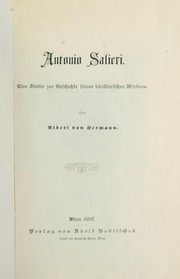 Cover of: Antonio Salieri by Hermann, Albert, Ritter von