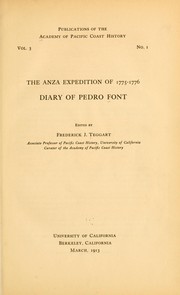 Cover of: The Anza expedition of 1775-1776 by Pedro Font