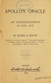 Cover of: Apollo's oracle: an entertainment in one act
