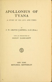 Cover of: Apollonius of Tyana by Frederick William Groves Campbell