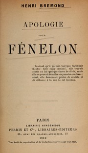 Cover of: Apologie pour Fénelon