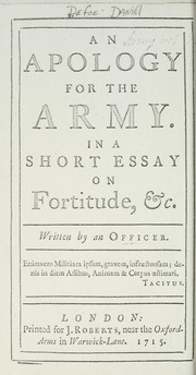 Cover of: An apology for the army by Daniel Defoe