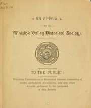 Cover of: An appeal by the Minisink Valley historical society ...