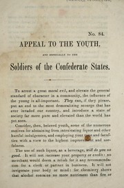 Cover of: Appeal to the youth: and especially to the soldiers of the Confederate States