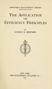 Cover of: The application of efficiency principles