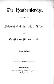 Cover of: Die Haubenlerche: Schauspiel in vier Akten