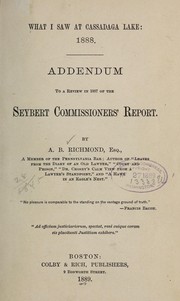 Cover of: What I saw at Cassadaga Lake: 1888.: Addendum to a review in 1887 of the Seybert commissioners' report.