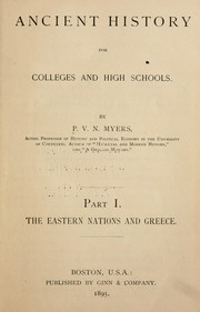 Cover of: Ancient history for colleges and high schools by P. V. N. Myers
