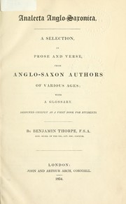 Analecta Anglo-Saxonica by Benjamin Thorpe