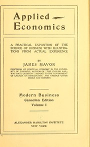Cover of Applied economics by James Mavor
