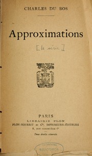 Cover of: Approximations: [1e série]