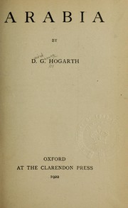 Cover of: Arabia by D. G. Hogarth