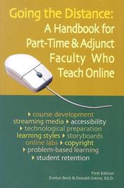 Cover of: Going the Distance: A Handbook for Part-Time & Adjunct Faculty Who Teach Online