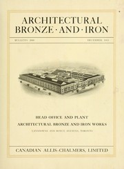 Cover of: Architectural bronze and iron. -- by Canadian Allis-Chalmers.