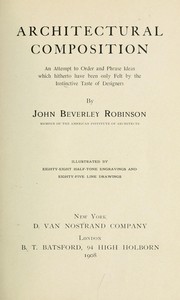 Cover of: Architectural composition by Robinson, John Beverley