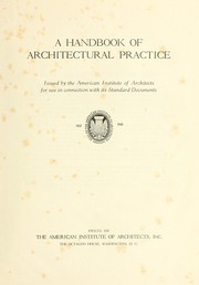 Cover of: A handbook of architectural practice