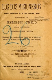 Cover of: Los dos misioneros: juguete cómico-lírico en un acto en prosa y verso