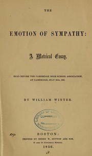 Cover of: The emotion of sympathy by William Winter