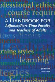 Cover of: A Handbook for Adjunct & Part-Time Faculty & Teachers of Adults by Donald Greive