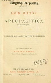 Cover of: Areopagitica. by John Milton