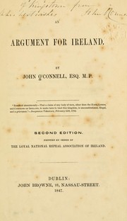 Cover of: An argument for Ireland. by John O'Connell M.P.