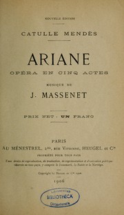 Cover of: Ariane: opéra en cinq actes