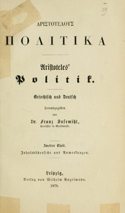 Cover of: Aristotelous Politika. by Aristotle