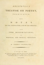 Cover of: Aristotle's treatise on poetry by Aristotle