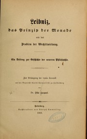 Cover of: Leibniz: das prinzip der monade und das problem der wechselwirkung