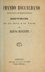 Cover of: Armando Roccalbano by Egisto.* Maccanti