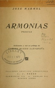 Cover of: Armonías, poesías: ordenandas y con un prólogo de Carlos Muzzio Sáenz-Peña