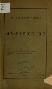 Cover of: An elementary treatise on sense-perception
