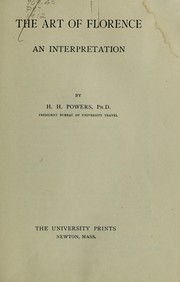 Cover of: The art of Florence: an interpretation
