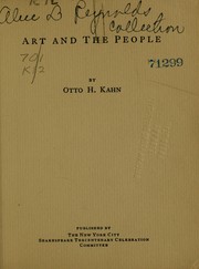 Cover of: Art and the people by Kahn, Otto Hermann