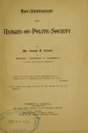 Cover of: Art stationery and usages of polite society by George D. Carroll