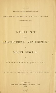 Cover of: Ascent and barometrical measurement of mount Seward. by Verplanck Colvin