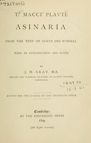 Cover of: Asinaria: from the text of Goetz and Schoell