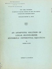 Cover of: An asymptotic solution of linear second-order hyperbolic differential equations by Morris Kline