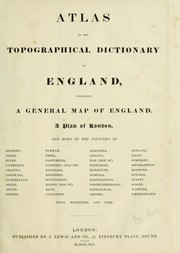Cover of: Atlas to the Topographical Dictionary of England by Samuel Lewis