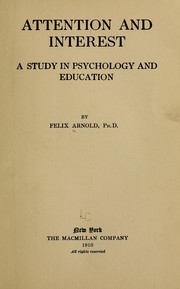 Cover of: Attention and interest by Arnold, Felix