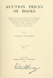 Cover of: Auction prices of books by Luther Samuel Livingston