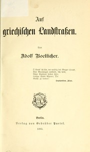 Cover of: Auf griechischen Landstraszen.